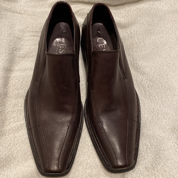 GUESS by Marciano brown leather slip on dress shoes size 9 new main image 4